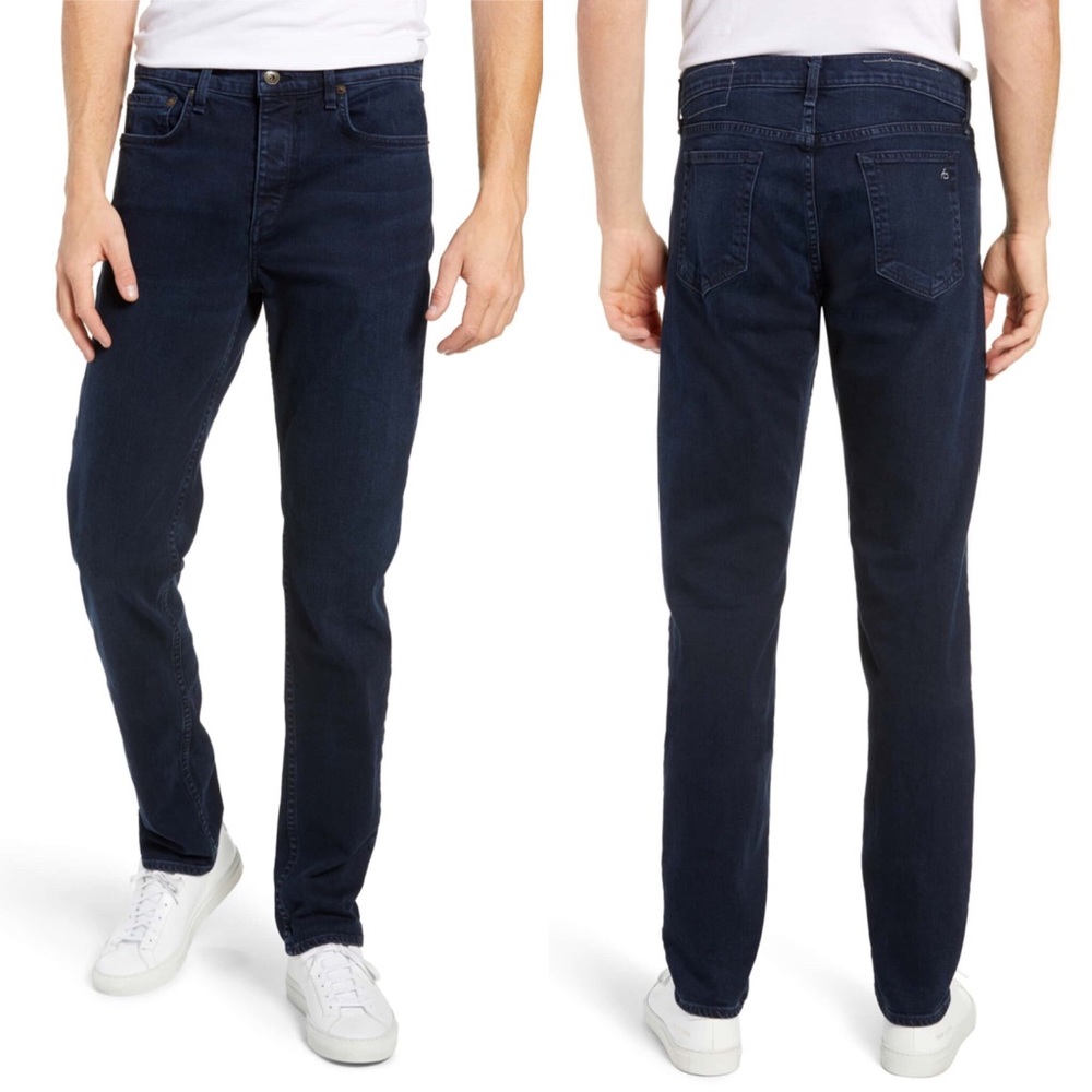 rag & bone 36x34 Fit 2 Slim Navy Stretch Jeans